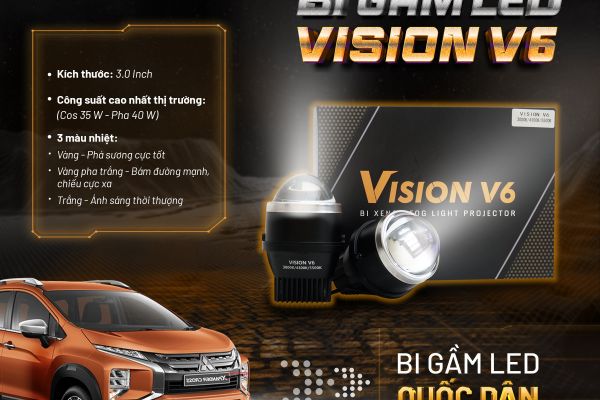 Độ bi led gầm Vision V6 3.0 inch cho xe ô tô